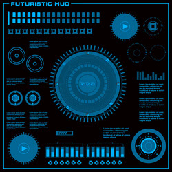 Futuristic blue virtual graphic touch user vector