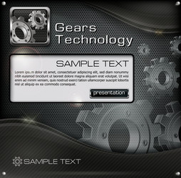 gears on mesh text vector