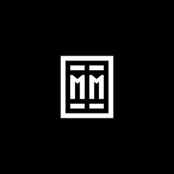 mm initial logo with square rectangular shape vector image
