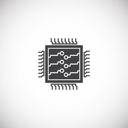 processor chip related icon on background vector image