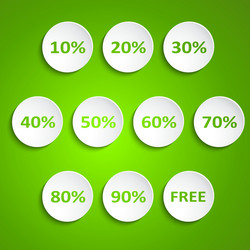 Set of simple round wheels with discounts vector