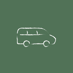 Van icon drawn in chalk vector