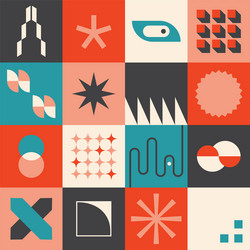 abstract geometric brutalist pattern simple vector image