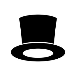 black top hat icon isolated on white background vector