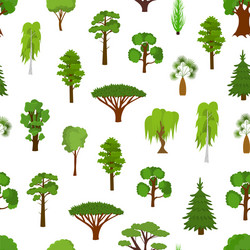 different green tree types seamless pattern vector