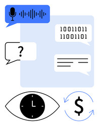 digital communication and data exchange vector image