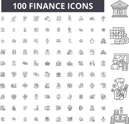 Finance Line Icons - 100 Piece Set vector