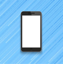 modern smartphone on binary code background vector image
