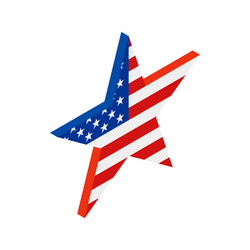 star in the usa flag colors isometric 3d icon vector