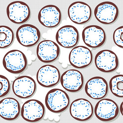 donuts powder pattern vector