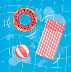 Summer design with pool and float vector