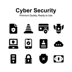 take a look at unique cyber security icons set vector image