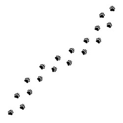 Bear Footprint Steps on Black Path vector