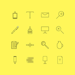 design elements linear icon set simple outline vector image