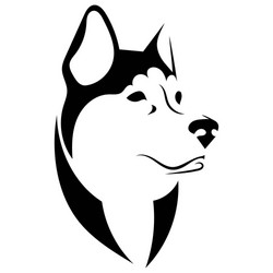 husky logo portrait a black and white Vector Image