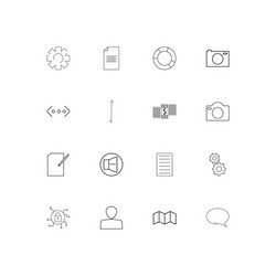 web linear thin icons set outlined simple vector image