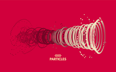 array particles sound wave 3d technology grid red vector image