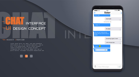 chat interface application with dialogue window vector image