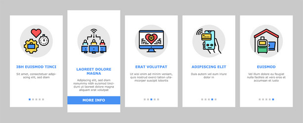 digital nomad worker onboarding icons set vector image
