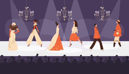 Pink Runway Platform Flat Color Vector Illustration Empty Podium Stage Catwalk With Spotlights Fashion Week Demonstration Area Presentation Of New Collection Fashion Shows Background Royalty Free SVG Cliparts Vectors And Stock Illustration