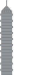 high rise building tower for computer pixel game vector