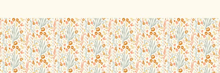 pastel boho flowers seamless border pattern vector