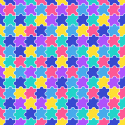 puzzle seamless pattern - colorful background vector image