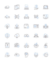 safekeeping line icons collection protection vector