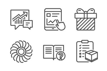 surprise fan engine and internet report icons set vector image