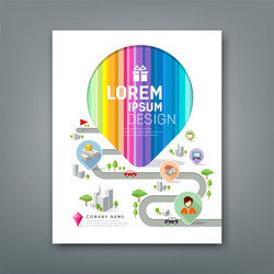 Colorful Map Pointer Report Template vector image