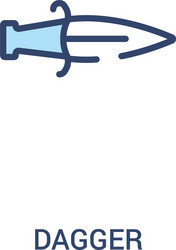 dagger concept 2 colored icon simple line element vector image