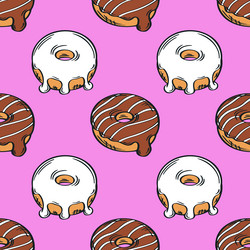 donut colorful seamless pattern Vector Image