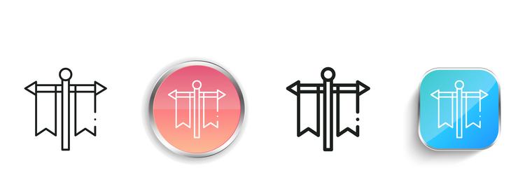 flags icon thin linear regular and button style vector image