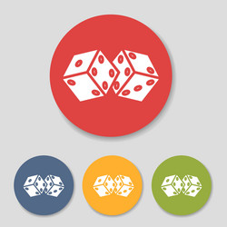 Flat dice icons set vector