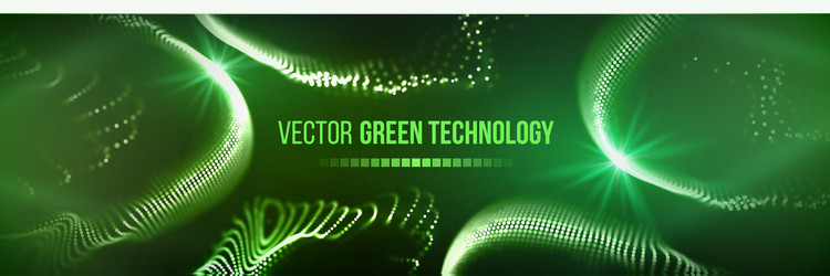 Bright green geometric shapes tech background Vector Image