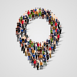 Group of People Forming a Map Pointer vector image