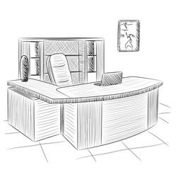 Hand drawn workplace vector