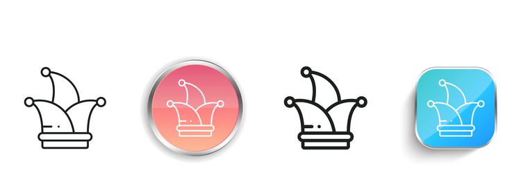 jester hat icon thin linear regular and button vector image