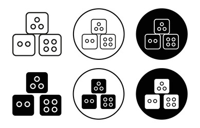 ludo dice icon mark set symbol for web application vector image