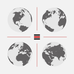 set of dotted world maps in different resolution vector