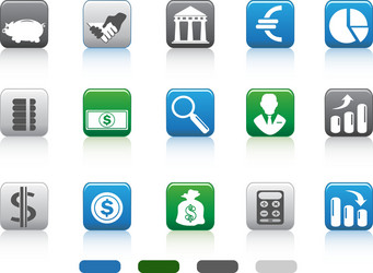 Square button of simple finance and banking icons vector