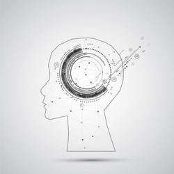 creative brain concept background with triangular vector image