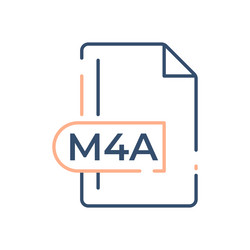 m4a file format icon extension line vector image