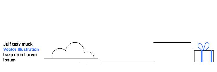 minimalist design with cloud horizontal line vector image