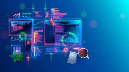 programming coding computer software developmentt vector image
