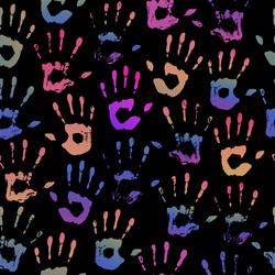 seamless pattern of multi-colored handprints vector image
