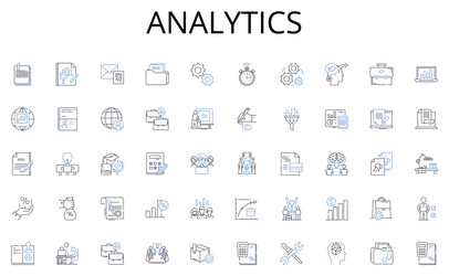 analytics line icons collection independent vector