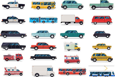 city transport set flat design Vector Image