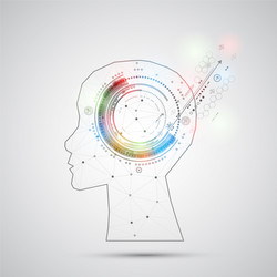 creative brain concept background with triangular vector image