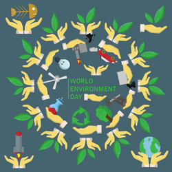 flat set 1 of elements for design palm holds vector image